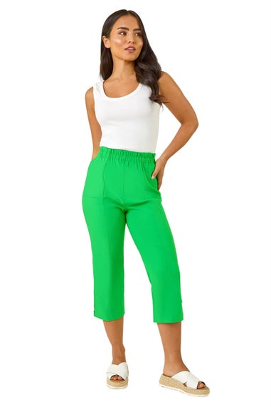 Roman Green Petite Bengaline Cropped Trouser
