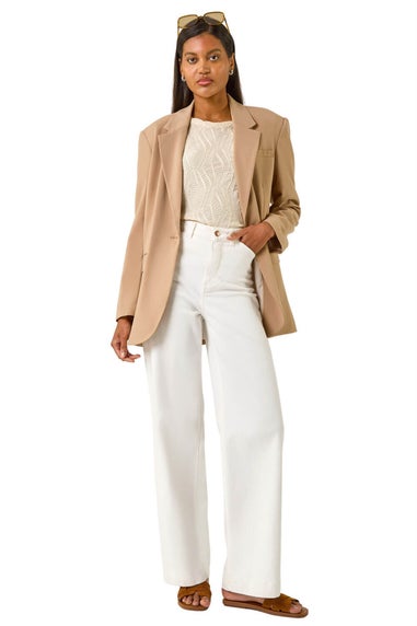 Roman Camel Single Breasted Smart Blazer