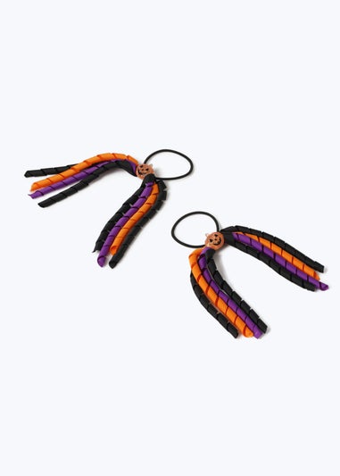 Muse 2 Pack Black Halloween Pumpkin Spiral Hair Bobble