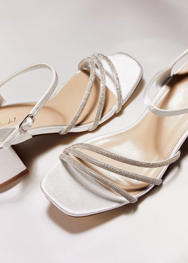 Linzi Mariah Wide Fit Ivory Satin Open Back Heel