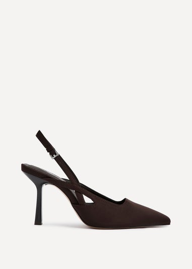Linzi Rhea Brown Scuba Sling Back Court Heels