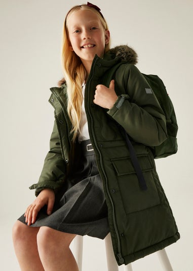 Regatta Forest Green Kids' Fabrizia II Reflective Jacket (3-16yrs)