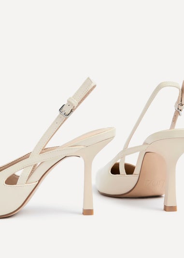 Linzi Rhea Sand Faux Leather Sling Back Court Heels