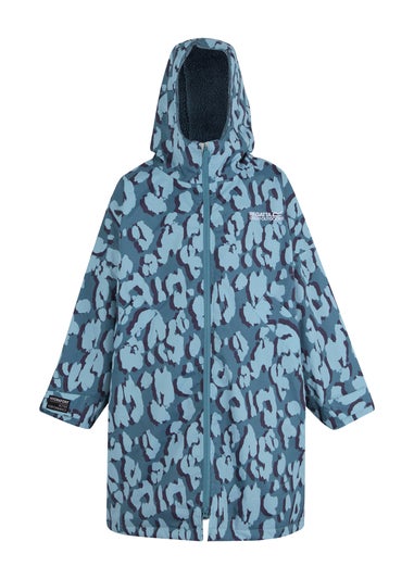 Regatta Light Blue Kids' Changing Waterproof Robe (3-13yrs)