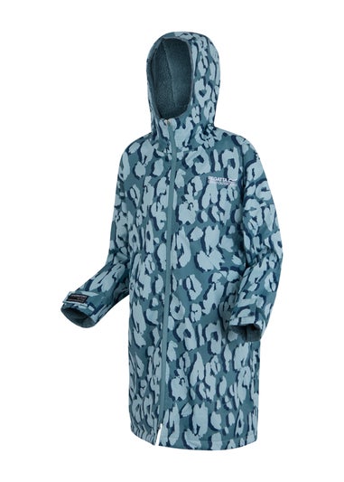 Regatta Light Blue Kids' Changing Waterproof Robe (3-13yrs)