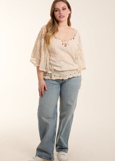 Blue Vanilla Stone Butterfly Print Blouse
