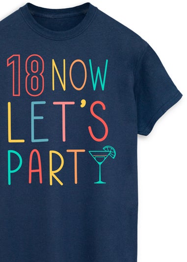 Brands In Birthday 18 Let's Party Men's Navy Graphic T-Shirt