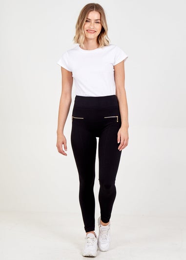 Blue Vanilla Black Black Slim Fit Trousers With Zips