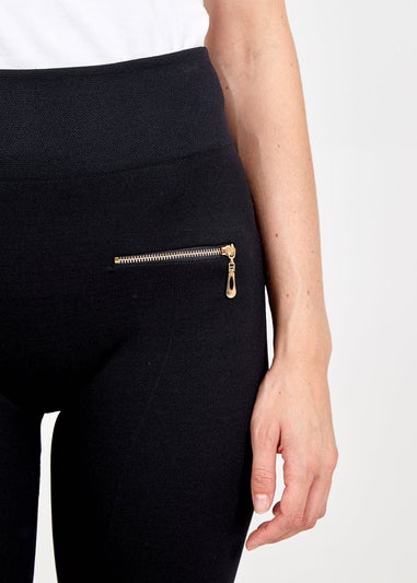 Blue Vanilla Black Black Slim Fit Trousers With Zips