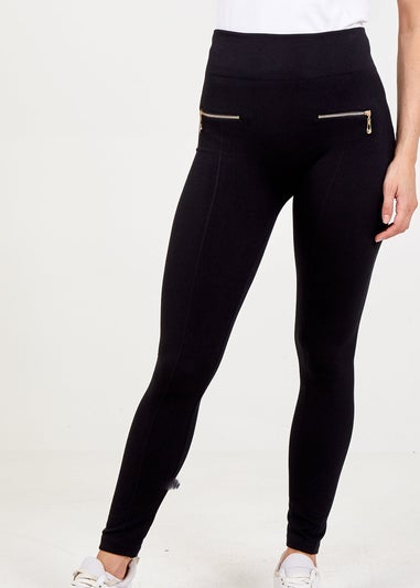 Blue Vanilla Black Black Slim Fit Trousers With Zips