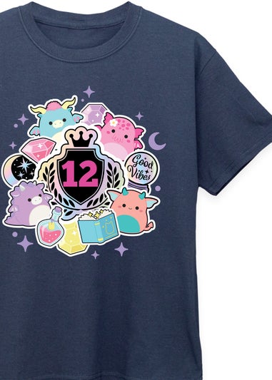 Squishmallows 12th Birthday Girls Navy Graphic T-Shirt (9-13 Years)