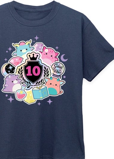 Squishmallows 10th Birthday Girls Navy Graphic T-Shirt (9-13 Years)
