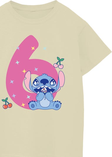 Disney Lilo & Stitch 6th Birthday Girls Sand Graphic T-Shirt (5-8 Years)