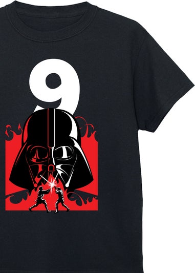Star Wars Darth Vader 9th Birthday Boys Black Graphic T-Shirt (7-11 Years)