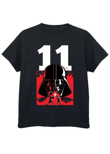 Star Wars Darth Vader 11th Birthday Boys Black Graphic T-Shirt (9-13 Years)