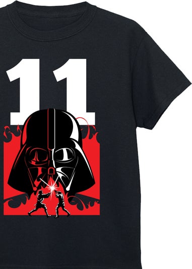 Star Wars Darth Vader 11th Birthday Boys Black Graphic T-Shirt (9-13 Years)