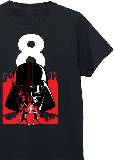 Star Wars Darth Vader 8th Birthday Boys Black Graphic T-Shirt (7-11 Years)
