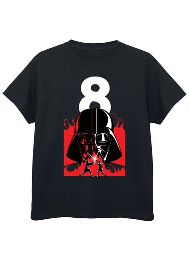 Star Wars Darth Vader 8th Birthday Boys Black Graphic T-Shirt (7-11 Years)