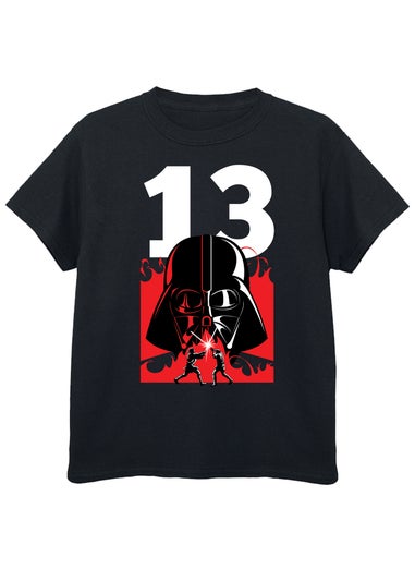 Star Wars Darth Vader 13th Birthday Boys Black Graphic T-Shirt (9-13 Years)