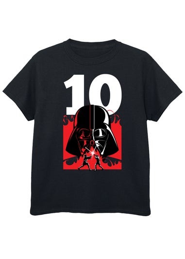 Star Wars Darth Vader 10th Birthday Boys Black Graphic T-Shirt (9-13 Years)