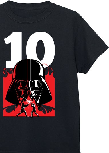 Star Wars Darth Vader 10th Birthday Boys Black Graphic T-Shirt (9-13 Years)