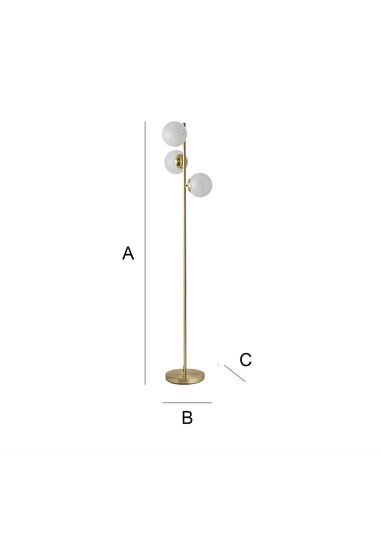 ValueLights Jas Floor Lamp with Confetti Glass Lampshades