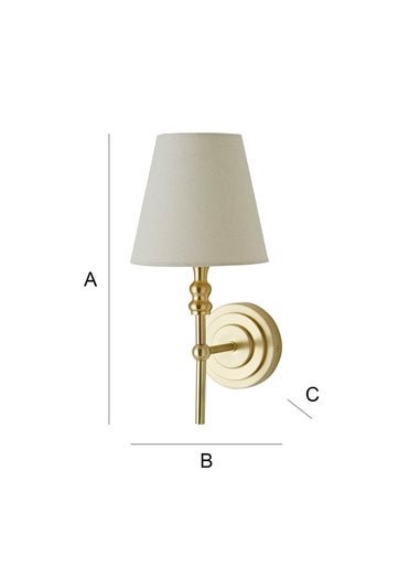 ValueLights Maggie Brushed Gold Wall Light