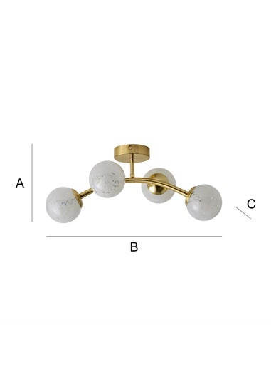 ValueLights Jas Ceiling Light with Confetti Glass Lampshades