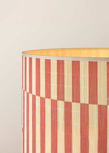 ValueLights Morrigan Natural Floor Lamp with Orange Bamboo Lampshade