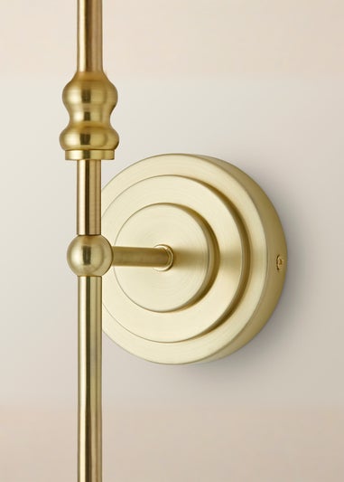 ValueLights Pair of Maggie Brushed Gold Wall Lights