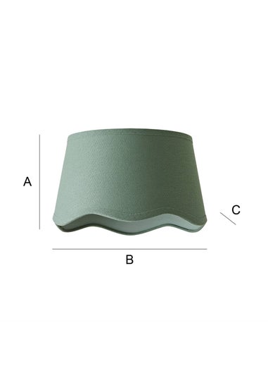 ValueLights Mabel Small Scalloped Sage Green Easy Fit Lampshade