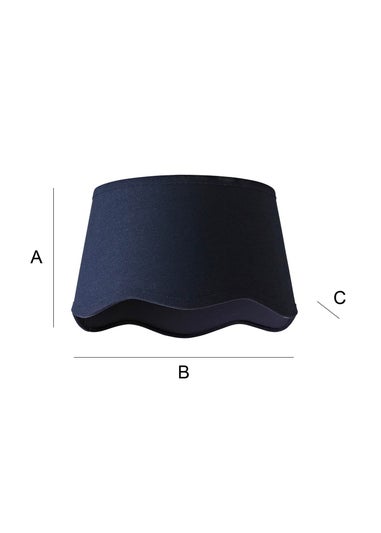 ValueLights Mabel Small Scalloped Navy Easy Fit Lampshade