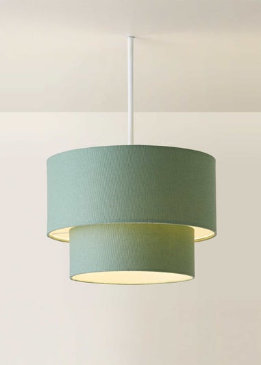 ValueLights Jodie Two Tier Sage Linen Easy Fit Lampshade
