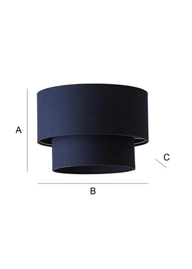 ValueLights Jodie Two Tier Navy Linen Easy Fit Lampshade
