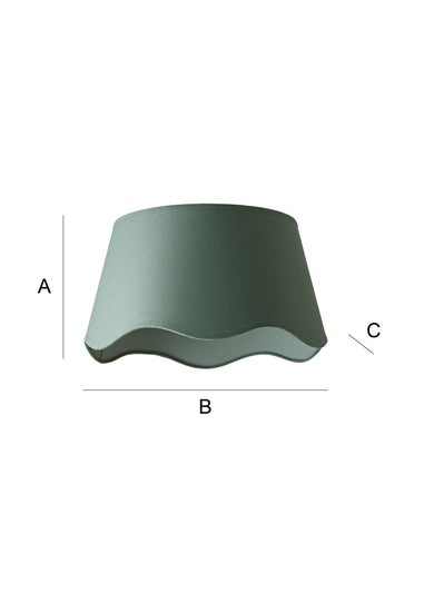 ValueLights Mabel Large Scalloped Sage Green Easy Fit Lampshade