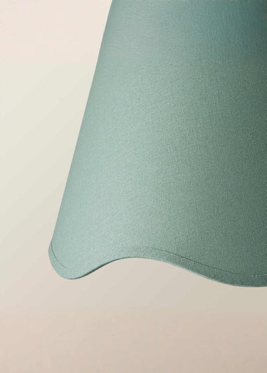 ValueLights Mabel Large Scalloped Sage Green Easy Fit Lampshade