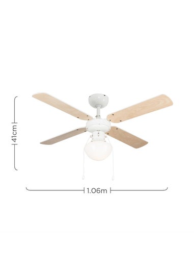 ValueLights 42 Inch Ceiling Fan Light with Reversible Wood Blades