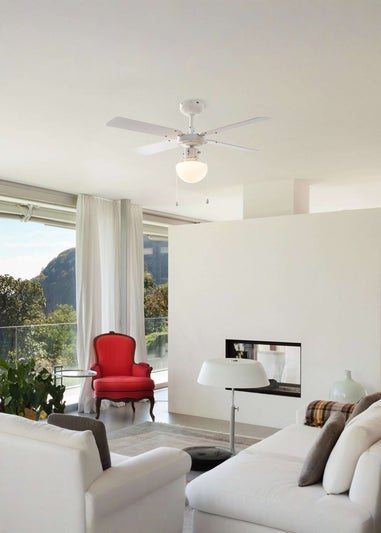 ValueLights 42 Inch Ceiling Fan Light with Reversible Wood Blades