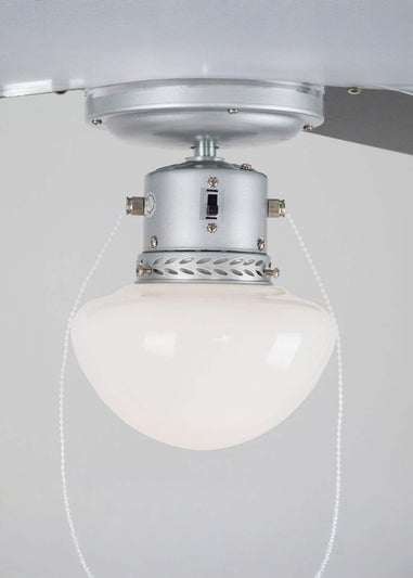 ValueLights 52 Inch White Ceiling Fan with Remote Control Integrated LED