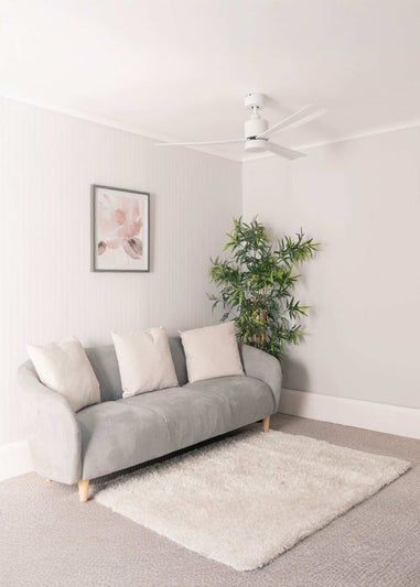 ValueLights 52 Inch White Ceiling Fan with Remote Control Integrated LED