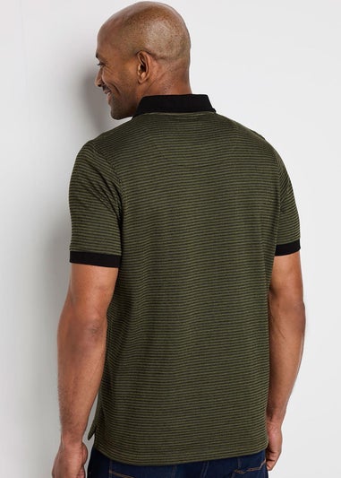 Cotton Traders Deep Fern Signature Short Sleeve Jacquard Polo Shirt