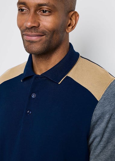 Cotton Traders Ink Signature Short Sleeve Panelled Polo Shirt