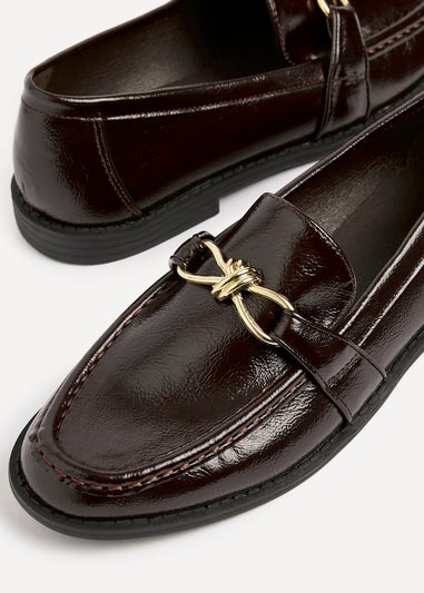 Linzi Affluent Brown Faux Leather Slip On Loafer