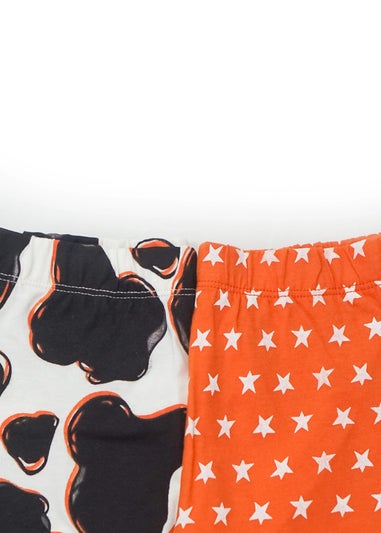 Lucy & Sam Orange Cow 2 Pack Leggings (6 Months to 6 Years)