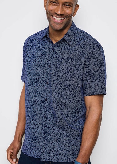 Cotton Traders Ink Signature Short Sleeve Soft Touch Leaf Print Shirt