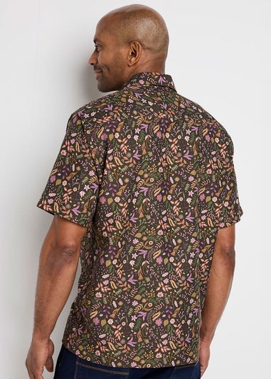 Cotton Traders Deep Fern Signature Short Sleeve Soft Touch Floral Print Shirt