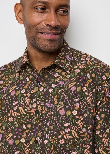 Cotton Traders Deep Fern Signature Short Sleeve Soft Touch Floral Print Shirt