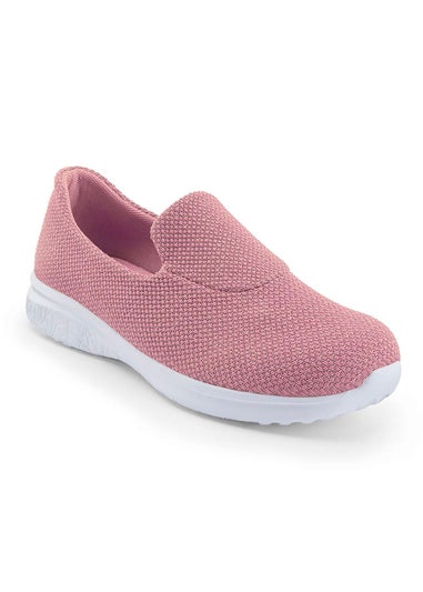 Cotton Traders Antique Rose Gold Memorylite Slip On Trainers
