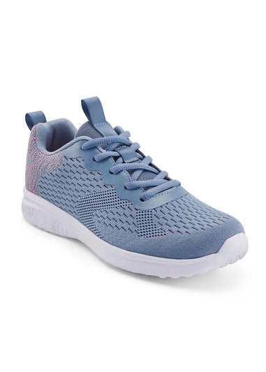 Cotton Traders Smoke Blue Memorylite Lace Up Trainers