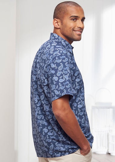 Cotton Traders Night Sky Short Sleeve Classic Soft Touch Print Shirt